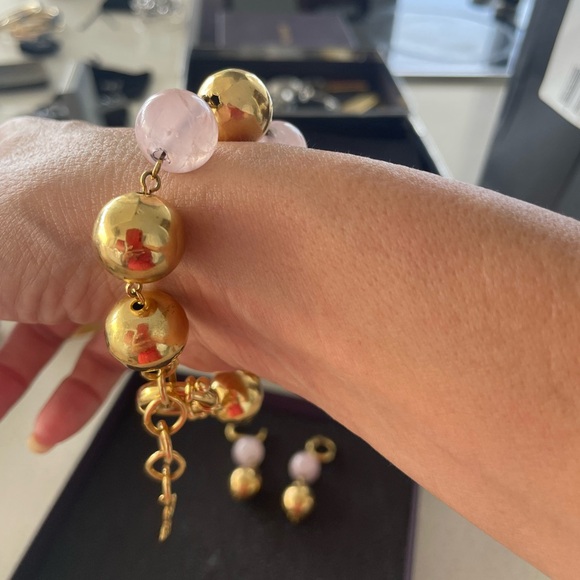 Italian set bracelet and earrings gold plated gorgeous - Picture 7 of 7